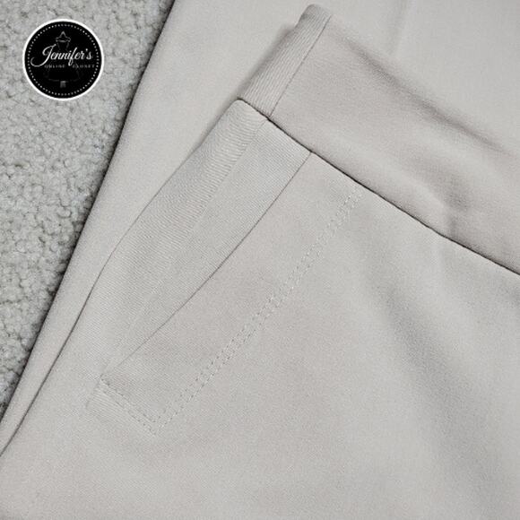 Rafaella Women's Khaki/Tan/Beige Flat Front Straight Leg Dress Pants Size 12 - Picture 3 of 8